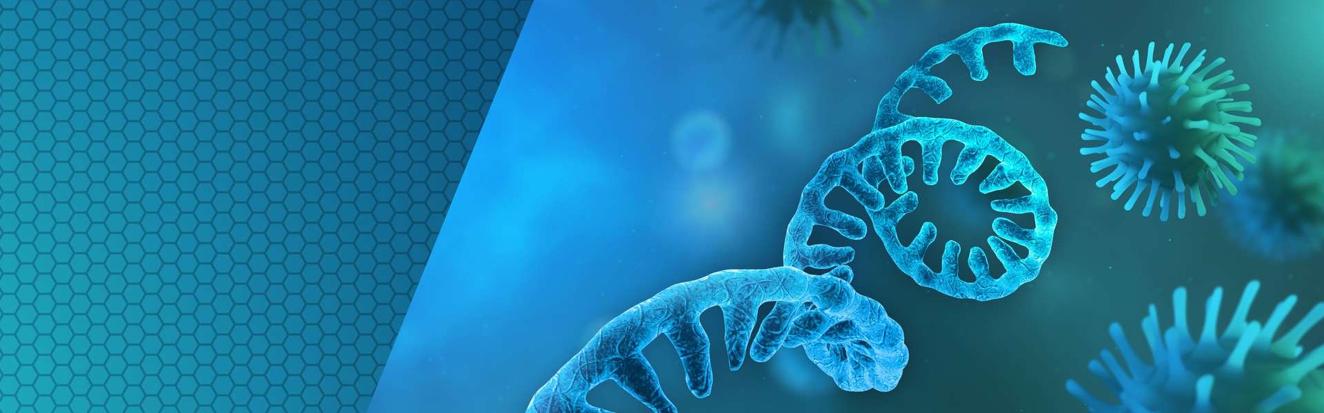 Medical banner illustration with RNA strand. Coronavirus disease COVID-19 outbreak.